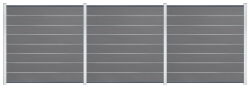 Delta EASY-FENCE WPC Steckzaun grau, Abschluss Anthrazit, 7 Designleisten Silber