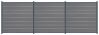 Delta EASY-FENCE WPC Steckzaun grau, Abschluss Anthrazit, 7 Designleisten Silber