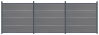Delta EASY-FENCE WPC Steckzaun grau, Abschluss Anthrazit, 3 Designleisten Silber