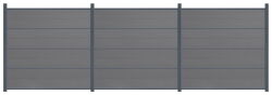 Delta EASY-FENCE WPC Steckzaun grau, Abschluss Anthrazit,...