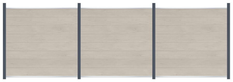 Delta EASY-FENCE WPC Steckzaun sand, Abschluss Silber