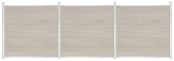 Delta EASY-FENCE WPC Steckzaun sand, Abschluss Silber, 3 Designleisten Silber