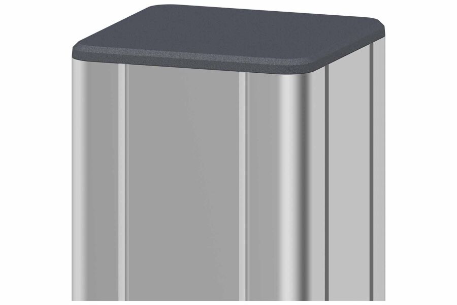 Delta BASIC ALU-Tor-Pfosten, 2er-Set, silber, inkl. Pfostenträger 70x70x1900mm