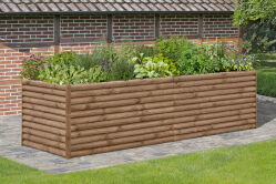 Delta FINJA XXL Halbpalisadenhochbeet, braun 247x87x77cm