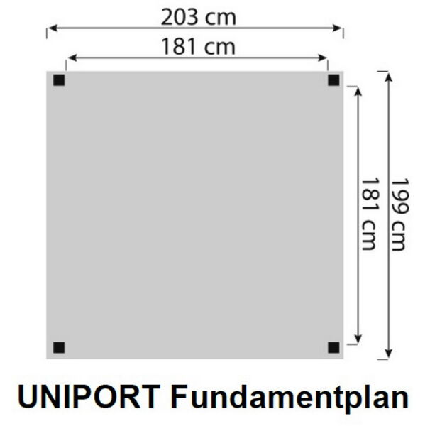 Delta UNIPORT Unterstand, grün 203x199x230cm