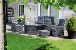 Lounge Dining Gruppe Roseville Delux metallic-schwarz...