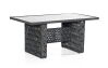 Tisch Olympia 160x90x75cm metallic-schwarz Alu/Polyrope-Geflecht inkl. Glasplatte
