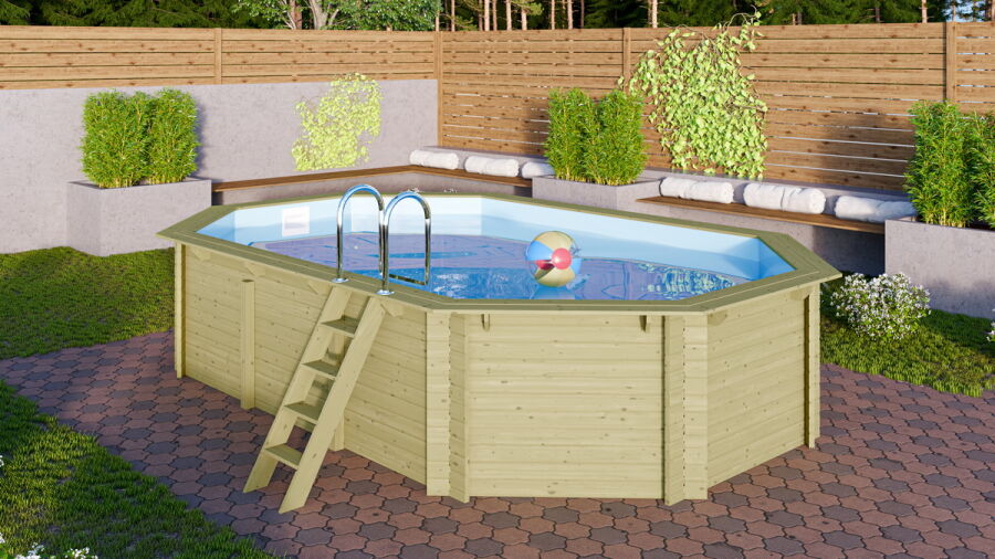 Karibu Pool MODELL 4 VARIANTE A Classic Deck Folie BLAU
