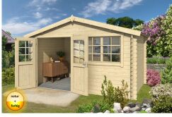 Gartenhaus AXEL 230 - 380 x 230 cm, 28 mm, natur / farbig