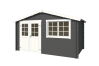 Gartenhaus AXEL 230; 380 x 230 cm; 28 mm Blockbohlen; CARBON GRAU lackiert