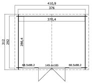 Lasita Maja Gartenhaus DALLAS  396 x 312 cm 28 mm natur /...