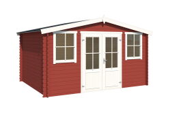 Lasita Maja Gartenhaus DALLAS; 396 x 312 cm; 28 mm Blockbohlen; SCHWEDENROT lackiert