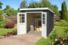 Gartenhaus INDI 175; 230 x 175 cm; 28 mm Blockbohlen; CARBON GRAU lackiert