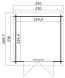 Gartenhaus INDI 230; 230 x 230 cm; 28 mm Blockbohlen; LICHT GRAU lackiert