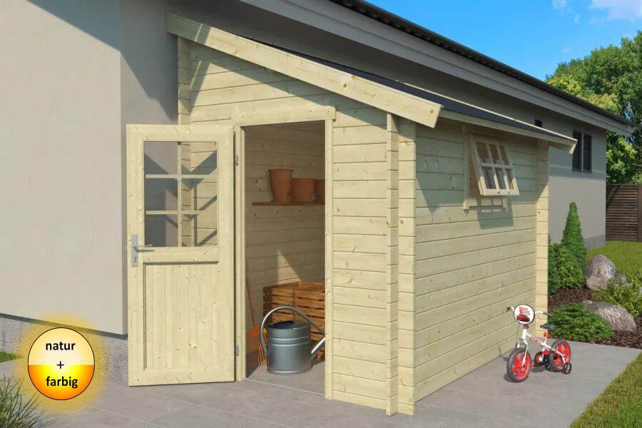 Gartenhaus JURA 2 180 x 275 cm, 28 mm, natur / farbig