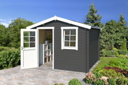 Gartenhaus NINA 230 - 275 x 230 cm, 28 mm, natur / farbig