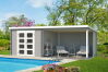 Gartenhaus NOVIA PLUS 600 x 275 cm, 28 mm, natur / farbig