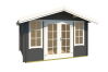 Gartenhaus ROBIN 280; 330 x 280 cm; 28 mm Blockbohlen; CARBON GRAU lackiert