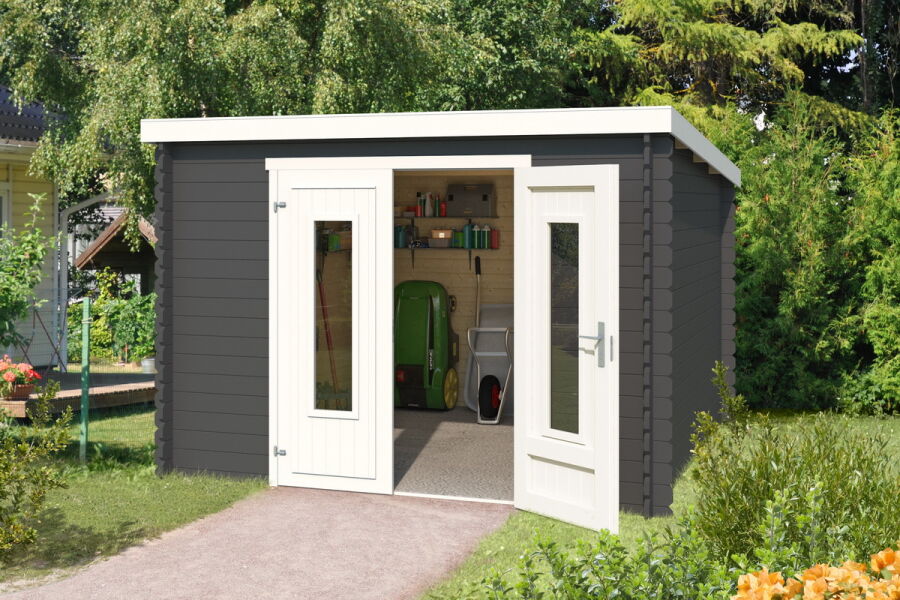 Gartenhaus SACRAMENTO 292 x 292 cm, 28 mm,  natur / farbig