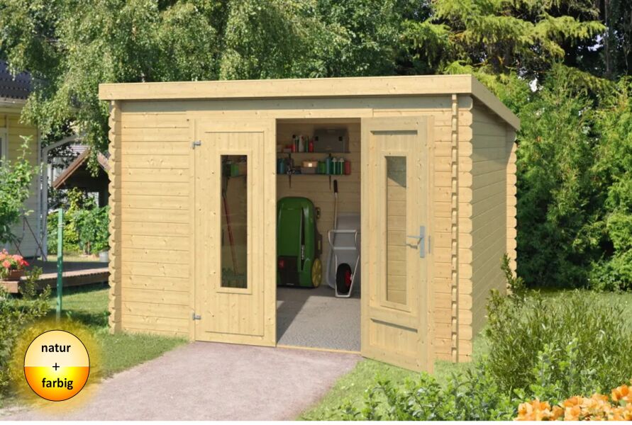 Gartenhaus SACRAMENTO 292 x 292 cm, 28 mm,  natur / farbig