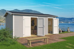 Gartenhaus TUVALU XL 500 x 300 cm, 28 mm,  natur / farbig