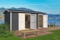 Gartenhaus TUVALU XL 500 x 300 cm, 28 mm,  natur / farbig