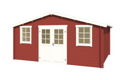 Gartenhaus UDO 300; 480 x 300 cm; 28 mm Blockbohlen; SCHWEDENROT lackiert