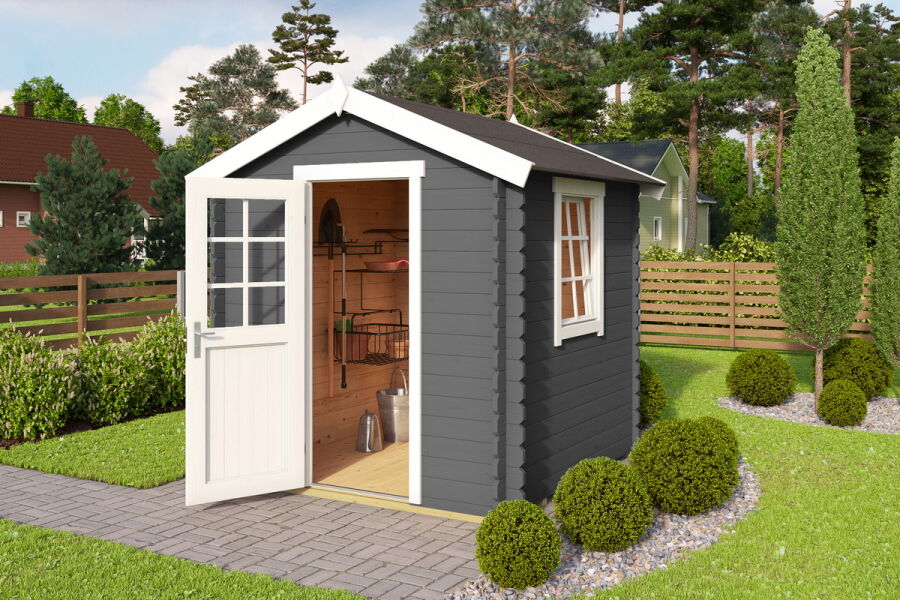 Gartenhaus WELS 1 - 200 x 200 cm, 28 mm,  natur / farbig