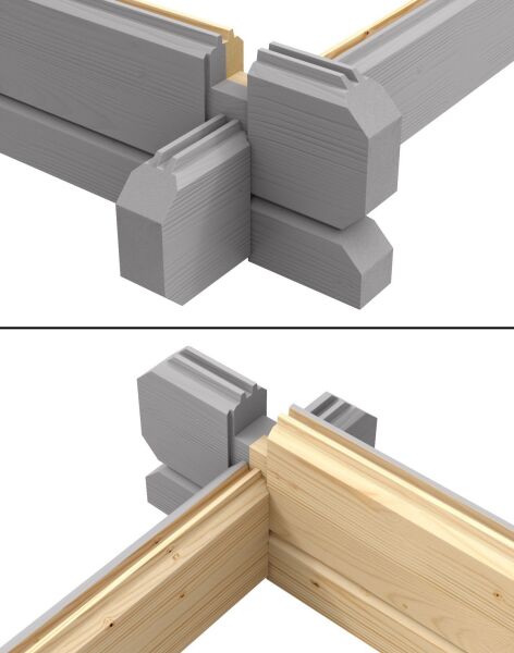 Gartenhaus WELS 2; 230 x 230 cm; 28 mm Blockbohlen; LICHT GRAU lackiert