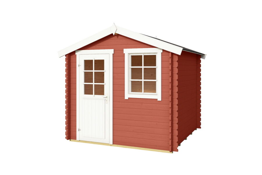 Gartenhaus WELS 2; 230 x 230 cm; 28 mm Blockbohlen; SCHWEDENROT lackiert