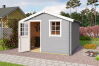 Gartenhaus WELS 3; 300 x 300 cm; 28 mm Blockbohlen; LICHT GRAU lackiert