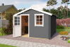 Gartenhaus WELS 3; 300 x 300 cm; 28 mm Blockbohlen; CARBON GRAU lackiert