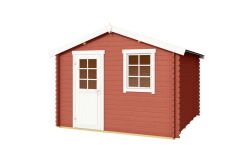 Gartenhaus WELS 3; 300 x 300 cm; 28 mm Blockbohlen; SCHWEDENROT lackiert