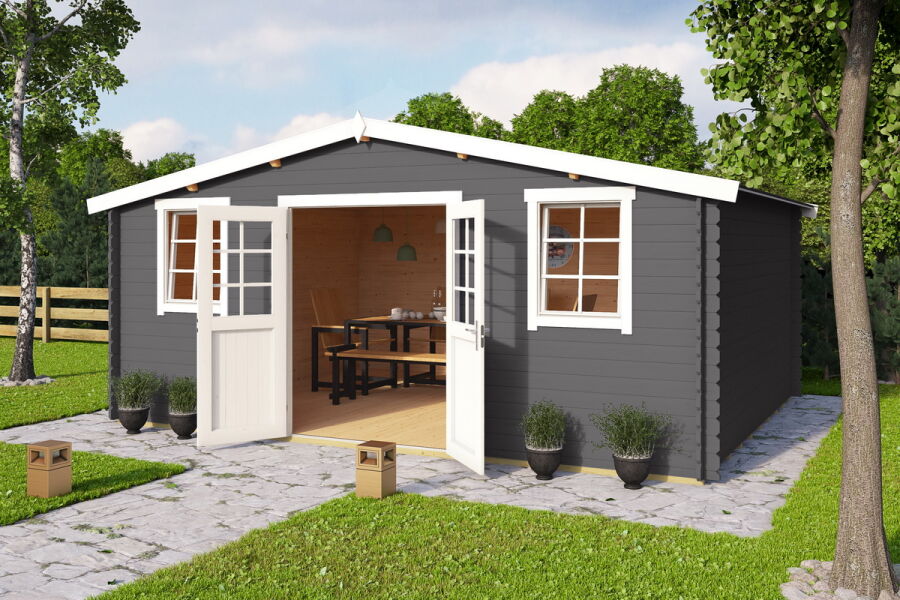 Gartenhaus WELS 5 - 510 x 400 cm, 28 mm,  natur / farbig