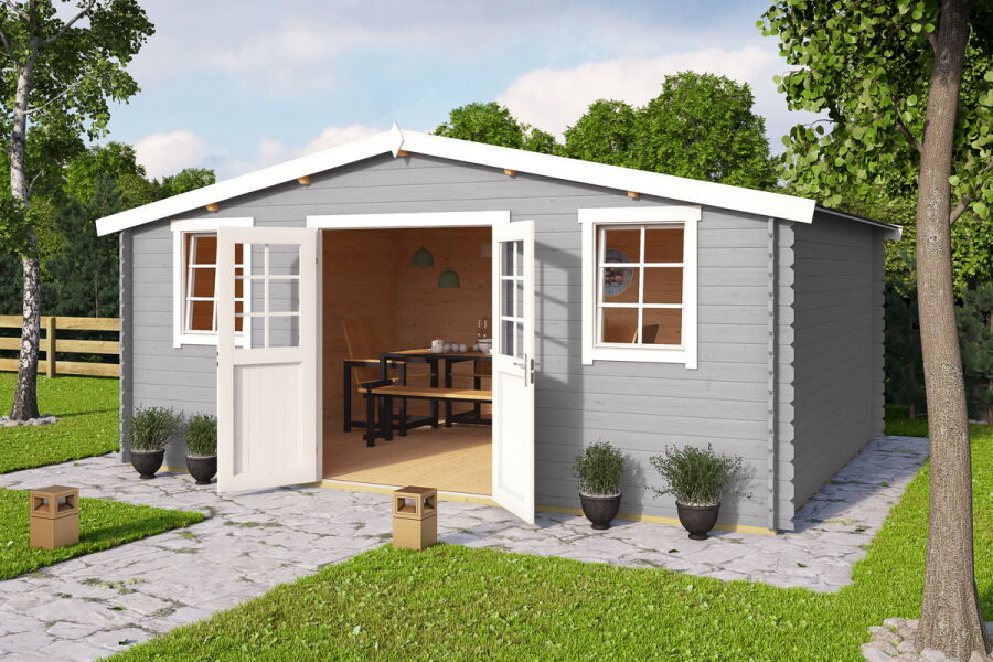 Gartenhaus WELS 5 - 510 x 400 cm, 28 mm,  natur / farbig