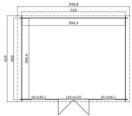 Gartenhaus WELS 5 - 510 x 400 cm, 28 mm,  natur / farbig