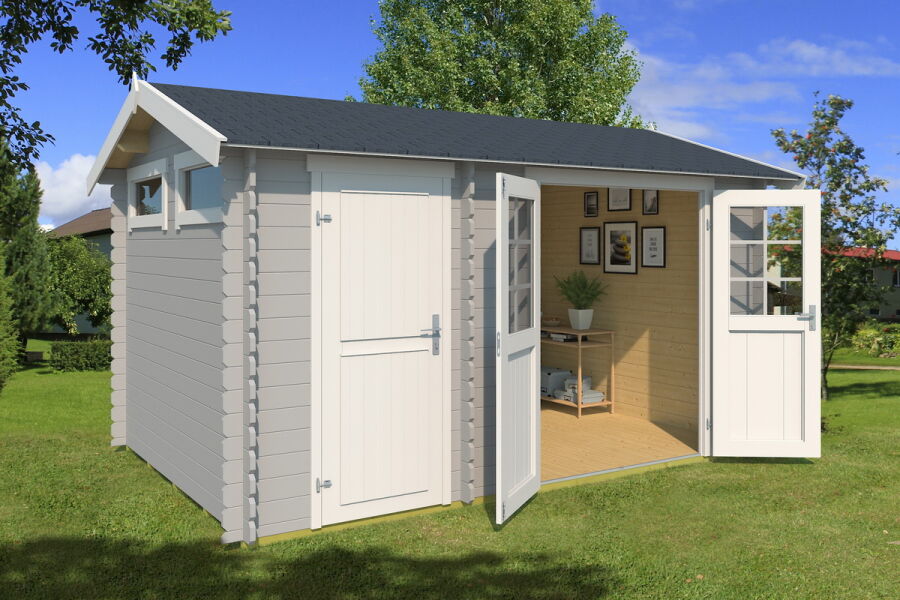Gartenhaus WILLIAM - 380 x 250 cm, 28 mm,  natur / farbig