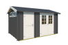 Gartenhaus WILLIAM; 380 x 250 cm; 28 mm Blockbohlen; CARBON GRAU lackiert