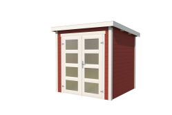 Gartenhaus ZAMBEZI 1; 200 x 200 cm; 28 mm Blockbohlen; SCHWEDENROT lackiert
