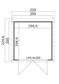 Gartenhaus ZAMBEZI 1; 200 x 200 cm; 28 mm Blockbohlen; SCHWEDENROT lackiert