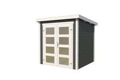 Gartenhaus ZAMBEZI 2; 200 x 250 cm; 28 mm Blockbohlen; CARBON GRAU lackiert