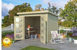 Gartenhaus ZAMBEZI 6 - 300 x 250 cm, 28 mm, natur / farbig