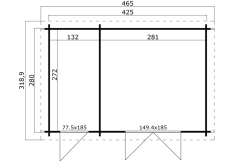 Gartenhaus BELMONT 2 PLUS 40mm; 425x280 cm (L); 40mm...
