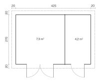 Tene Gartenhaus GLORIA H 28mm inkl. 18mm Boden