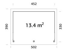 Elementhaus ANNABEL 13,4 m2 (ohne Schiebetürelemente)