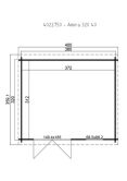 Gartenhaus AMIRA 320 PLUS; 380 x 320 cm; 40 mm Blockbohlen; inkl. Dachpappe