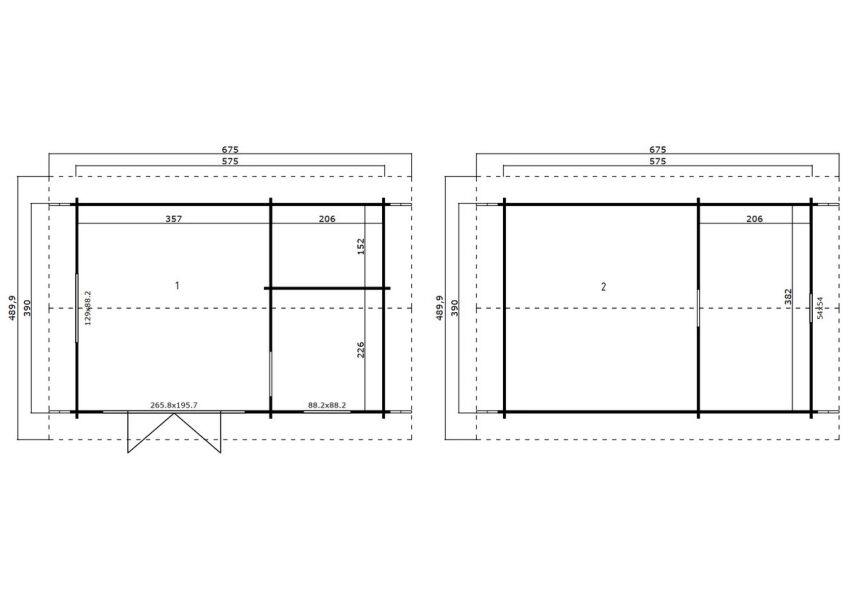 Gartenhaus CAROLINE 2.1 575x390 cm; 40mm Doppelnut; Schlafboden+Fussboden