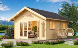 Gartenhaus CAROLINE 2.3 575x390 cm; 40mm Doppelnut;...