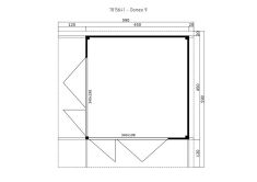 Lasita Maja Premium Gartenhaus DOMEO 9 ISO Natur/Anthrazit; 450 x 450 m; 70 mm Doppelnut; inklusive Boden