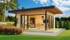 Lasita Maja Premium Gartenhaus DOMEO 9 ISO Natur/Anthrazit; 450 x 450 m; 70 mm Doppelnut; inklusive Boden